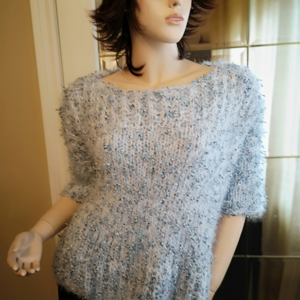 Blue knitted sweater